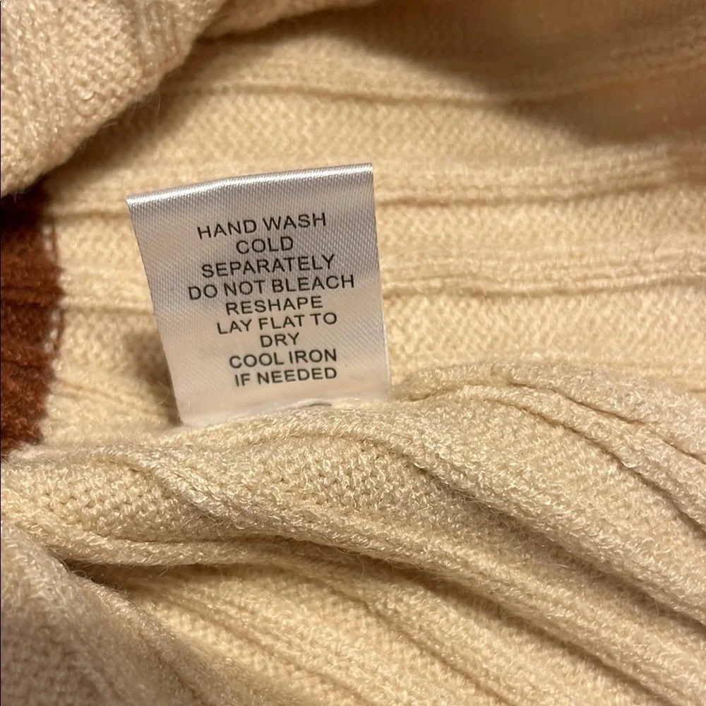 Brown and Orange Crew Neck Sweater with Earthy Tones